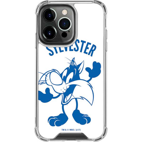 Looney Tunes Sylvester the Cat Big Head iPhone 14 Pro Clear Case