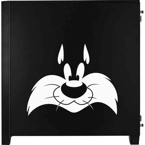 Looney Tunes Sylvester the Cat Black and White Corsair 4000D Tempered Glass Mid-Tower ATX Case Skin