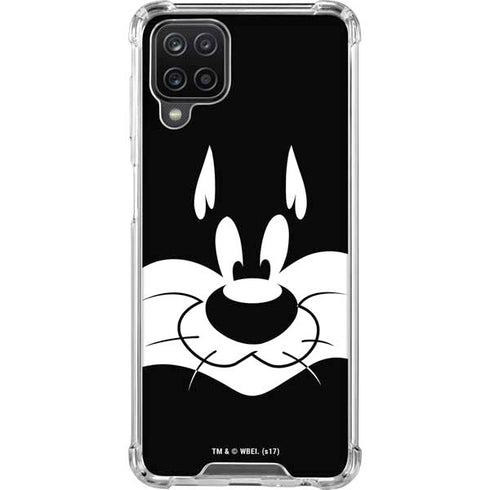 Looney Tunes Sylvester the Cat Black and White Galaxy A12 Clear Case