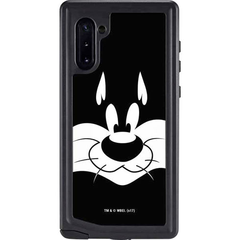 Looney Tunes Sylvester the Cat Black and White Galaxy Note 10 Waterproof Case