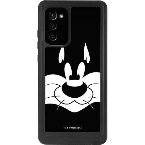 Looney Tunes Sylvester the Cat Black and White Galaxy Note20 5G Waterproof Case