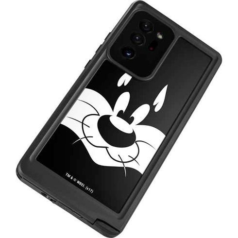 Looney Tunes Sylvester the Cat Black and White Galaxy Note20 Ultra 5G Waterproof Case