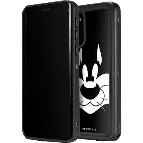 Looney Tunes Sylvester the Cat Black and White Galaxy S20 Plus Waterproof Case