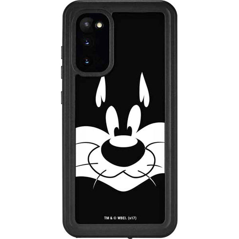 Looney Tunes Sylvester the Cat Black and White Galaxy S20 Waterproof Case