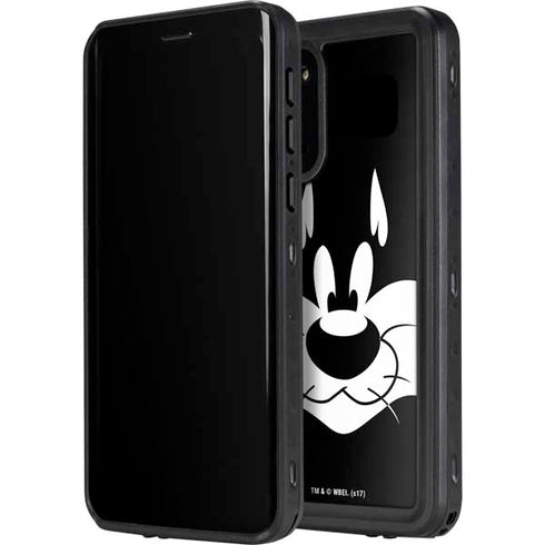 Looney Tunes Sylvester the Cat Black and White Galaxy S20 Waterproof Case