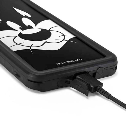 Looney Tunes Sylvester the Cat Black and White Galaxy S20 Waterproof Case