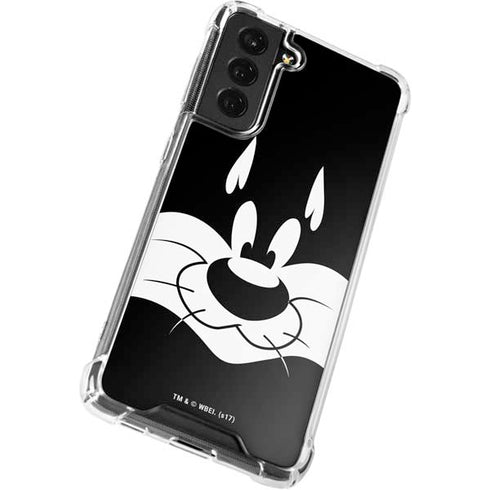 Looney Tunes Sylvester the Cat Black and White Galaxy S21 FE Clear Case