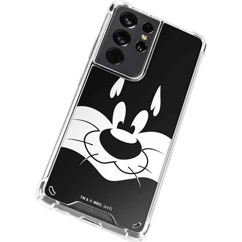 Looney Tunes Sylvester the Cat Black and White Galaxy S21 Ultra 5G Clear Case