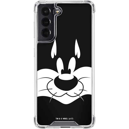 Looney Tunes Sylvester the Cat Black and White Galaxy S22 Clear Case