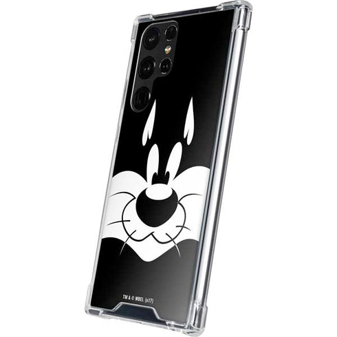 Looney Tunes Sylvester the Cat Black and White Galaxy S22 Ultra Clear Case