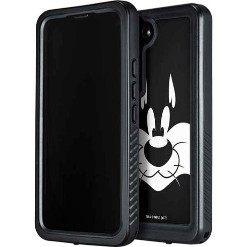 Looney Tunes Sylvester the Cat Black and White Galaxy S23 Plus Waterproof Case