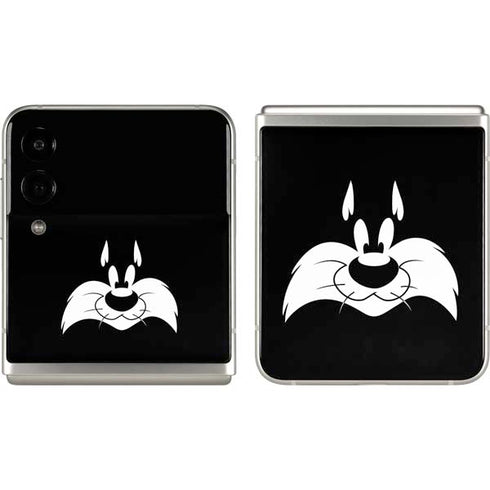 Looney Tunes Sylvester the Cat Black and White Galaxy Z Flip3 5G Skin