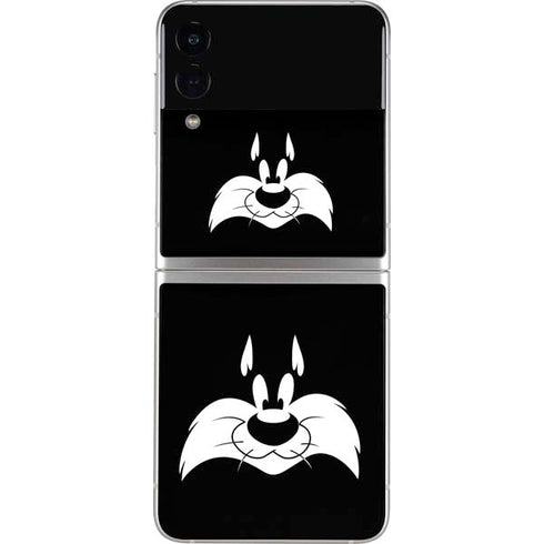 Looney Tunes Sylvester the Cat Black and White Galaxy Z Flip4 5G Skin