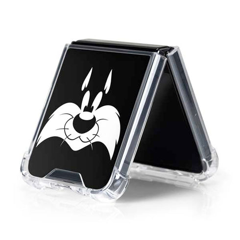 Looney Tunes Sylvester the Cat Black and White Galaxy Z Flip5 5G Clear Case