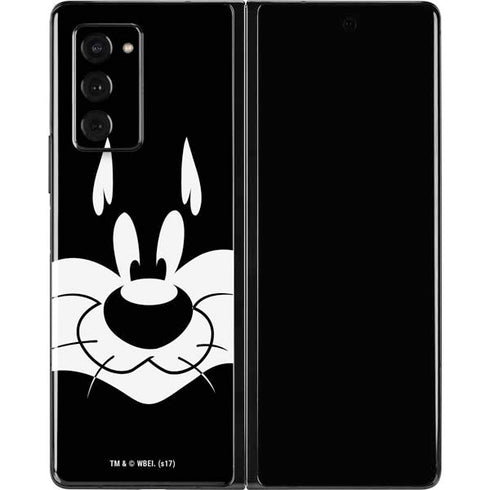 Looney Tunes Sylvester the Cat Black and White Galaxy Z Fold2 5G Skin