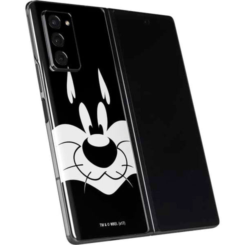 Looney Tunes Sylvester the Cat Black and White Galaxy Z Fold2 5G Skin