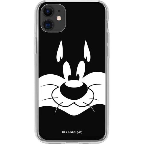 Looney Tunes Sylvester the Cat Black and White iPhone 11 Clear Case