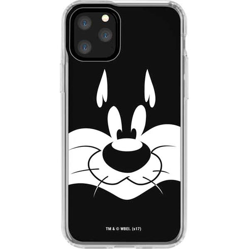 Looney Tunes Sylvester the Cat Black and White iPhone 11 Pro Clear Case