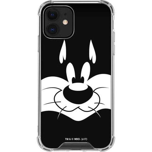 Looney Tunes Sylvester the Cat Black and White iPhone 12 Clear Case