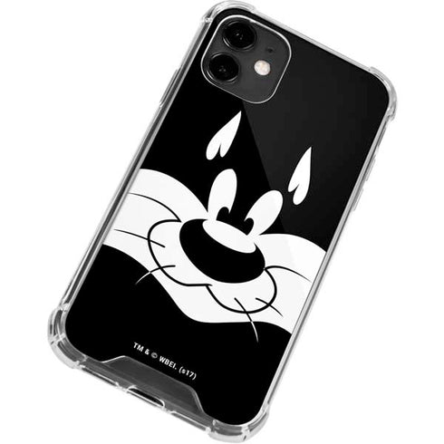 Looney Tunes Sylvester the Cat Black and White iPhone 12 Clear Case