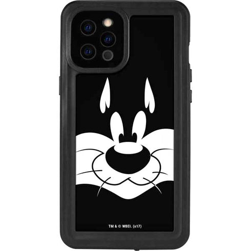 Looney Tunes Sylvester the Cat Black and White iPhone 12 Pro Max Waterproof Case