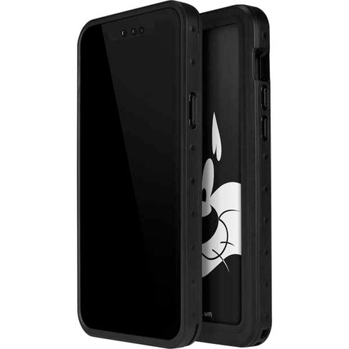 Looney Tunes Sylvester the Cat Black and White iPhone 12 Pro Waterproof Case