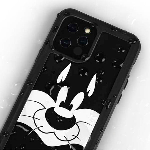 Looney Tunes Sylvester the Cat Black and White iPhone 12 Pro Waterproof Case