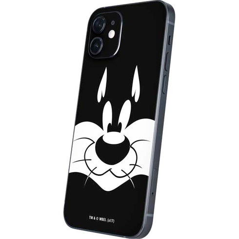 Looney Tunes Sylvester the Cat Black and White iPhone 12 Skin