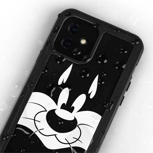 Looney Tunes Sylvester the Cat Black and White iPhone 12 Waterproof Case