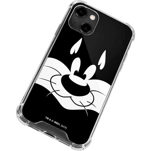 Looney Tunes Sylvester the Cat Black and White iPhone 13 Clear Case