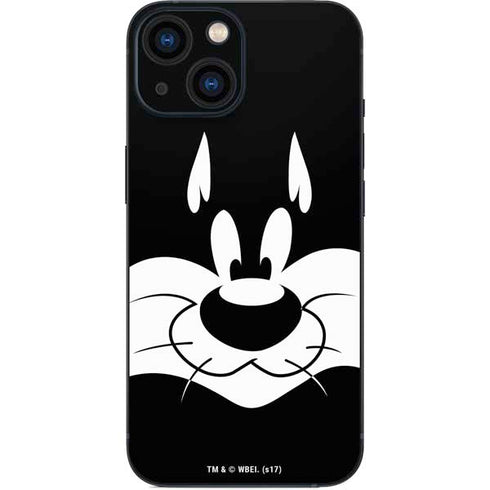Looney Tunes Sylvester the Cat Black and White iPhone 13 Mini Skin