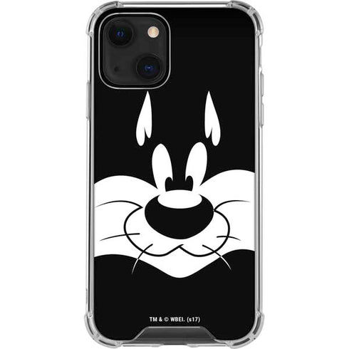 Looney Tunes Sylvester the Cat Black and White iPhone 14 Plus Clear Case