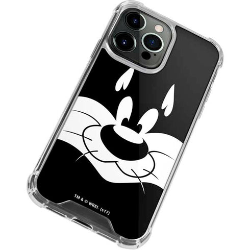 Looney Tunes Sylvester the Cat Black and White iPhone 15 Pro Clear Case