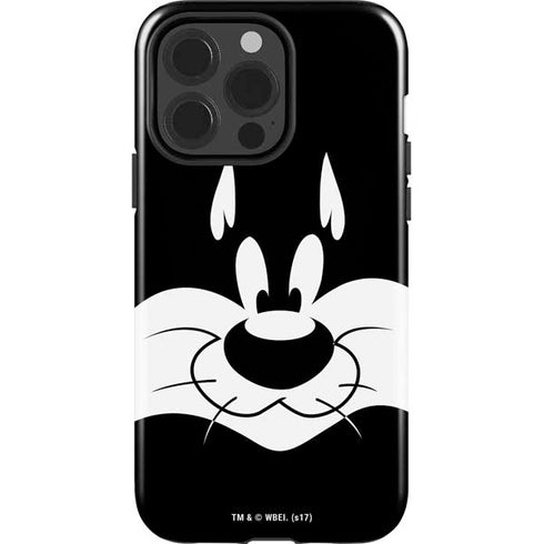Looney Tunes Sylvester the Cat Black and White iPhone 15 Pro Impact Case