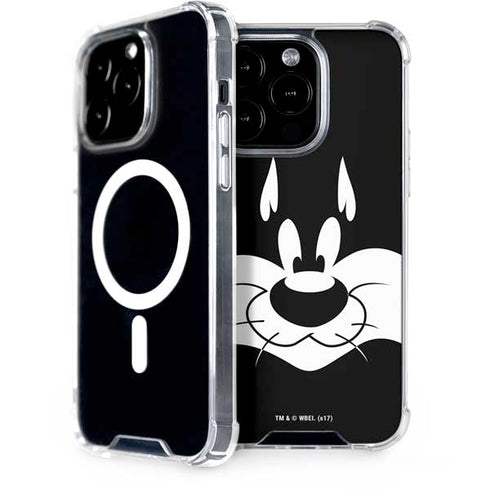 Looney Tunes Sylvester the Cat Black and White iPhone 15 Pro MagSafe Case