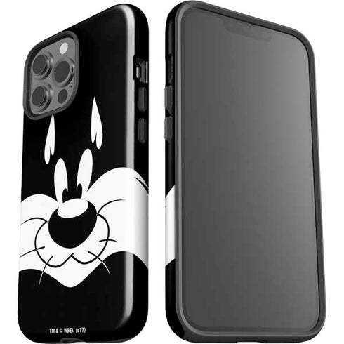 Looney Tunes Sylvester the Cat Black and White iPhone 15 Pro Max Impact Case