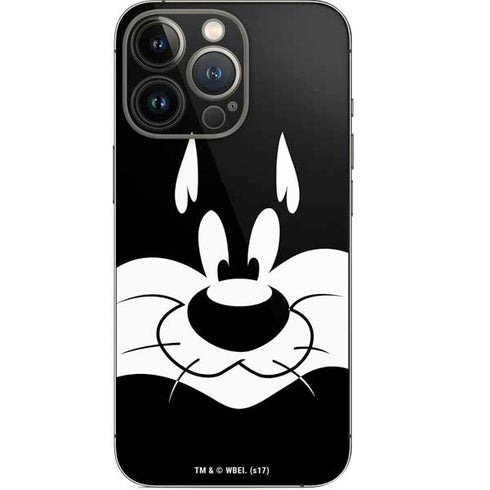 Looney Tunes Sylvester the Cat Black and White iPhone 14 Pro Skin