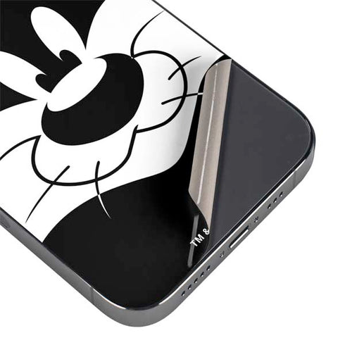 Looney Tunes Sylvester the Cat Black and White iPhone 14 Pro Skin