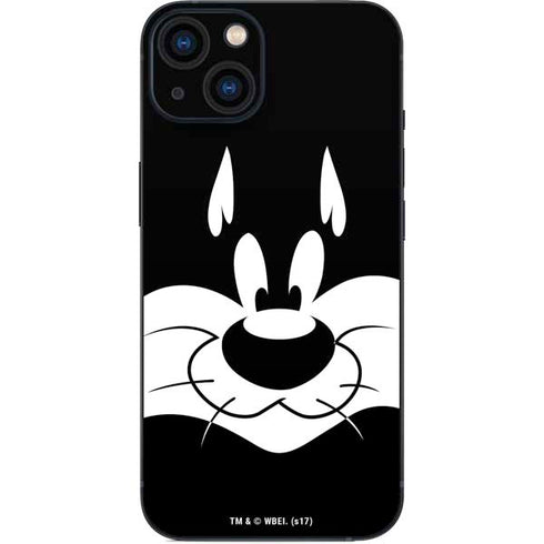 Looney Tunes Sylvester the Cat Black and White iPhone 14 Skin