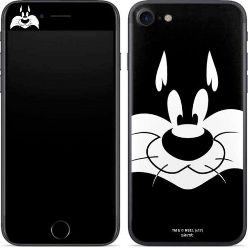 Looney Tunes Sylvester the Cat Black and White iPhone 8 Skin
