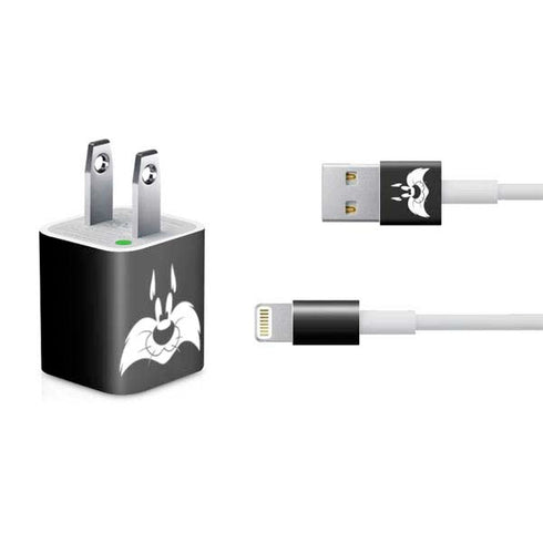Looney Tunes Sylvester the Cat Black and White iPhone Charger (5W USB) Skin