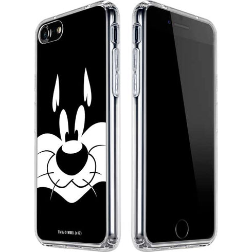 Looney Tunes Sylvester the Cat Black and White iPhone SE (2nd & 3rd Gen) Clear Case
