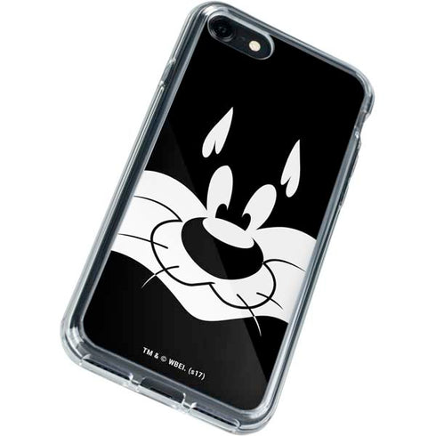 Looney Tunes Sylvester the Cat Black and White iPhone SE (2nd & 3rd Gen) Clear Case