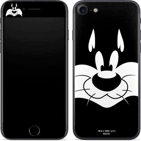 Looney Tunes Sylvester the Cat Black and White iPhone SE (2nd & 3rd Gen) Skin