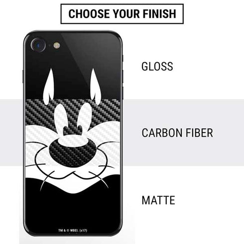 Looney Tunes Sylvester the Cat Black and White iPhone SE (2nd & 3rd Gen) Skin