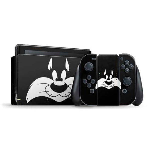 Looney Tunes Sylvester the Cat Black and White Nintendo Switch Bundle Skin