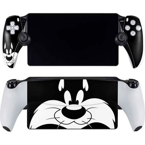 Looney Tunes Sylvester the Cat Black and White PlayStation Portal Remote Player Skin