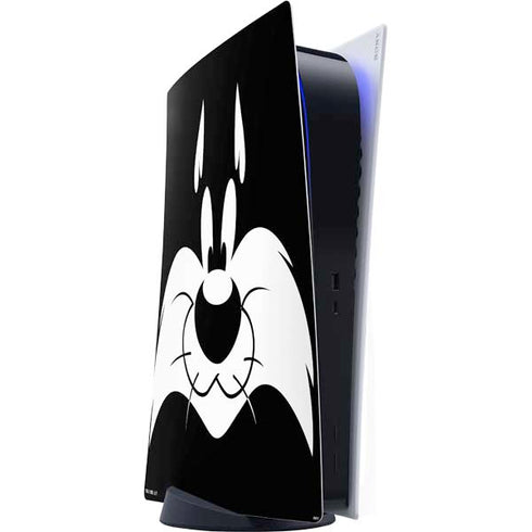 Looney Tunes Sylvester the Cat Black and White PS5 Digital Edition Console Skin