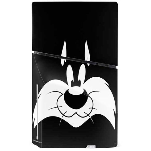 Looney Tunes Sylvester the Cat Black and White PS5 Slim Disk Bundle Skin