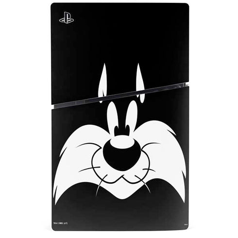 Looney Tunes Sylvester the Cat Black and White PS5 Slim Disk Console Skin